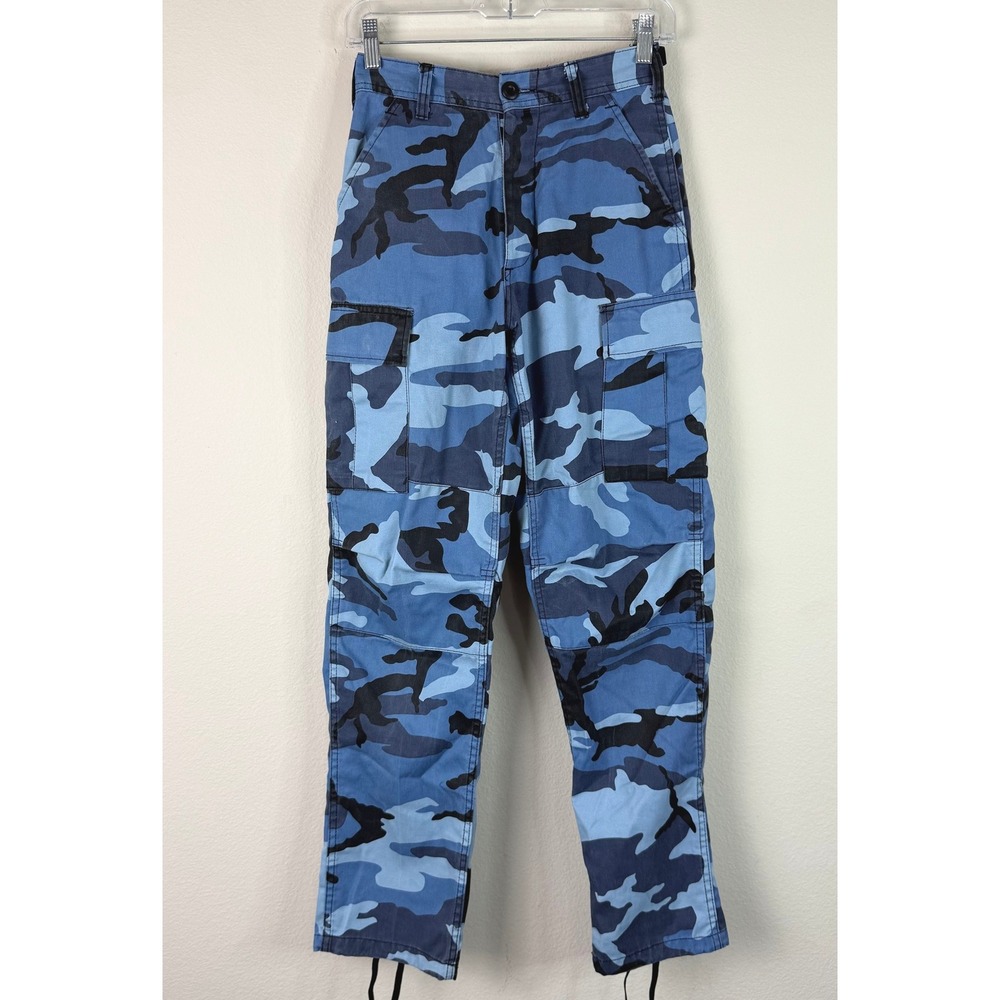 Rothco Cargo Pants Unisex XS Blue Camo Military Tactical Utility Trousers